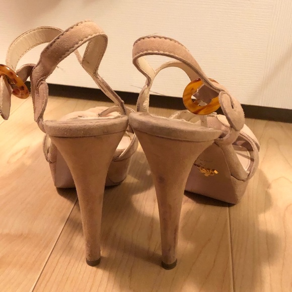 Prada Camoscio nude suede platform sandals 42 - Picture 9 of 16